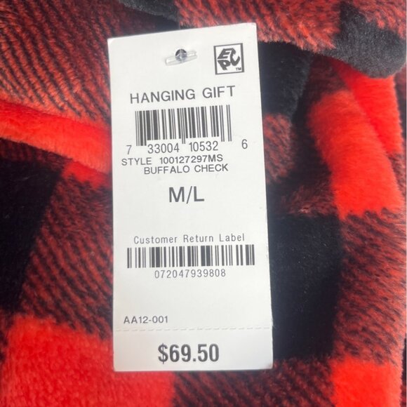 Jenni Intimates Hooded Robe Womens Medium/Large Red Black New Belted - Picture 7 of 8